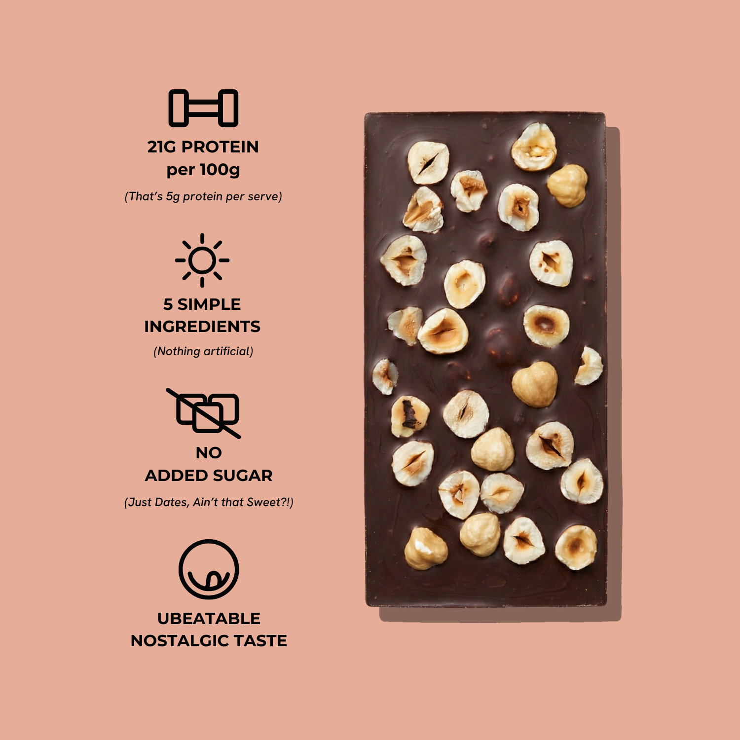 Dark Hazelnut Crunch Chocolate Bar